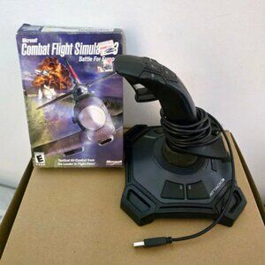 Logitech Attack 3 USB Joystick+Combat Flight Simulator 3 PC Game COMPLETE Tested